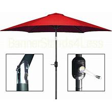 9 ft Patio Umbrella Market W/ Crank Tilt Aluminum Outdoor - Red