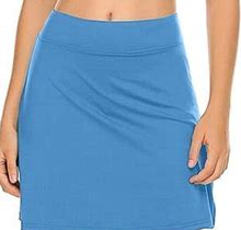 Womens Active Performance Skort Lightweight Skirt For Running Tennis Golf Sport Blue L