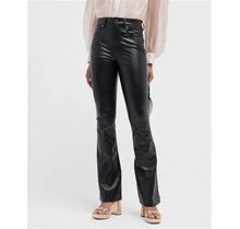 Veronica Beard Beverly High Rise Skinny Flared Faux Leather Jeans, Black, Women's, 32, Pants & Shorts Leather & Faux Leather Pants