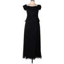 Chadwicks Casual Dress Ruffles Short Sleeve: Black Dresses - Women's Size 10