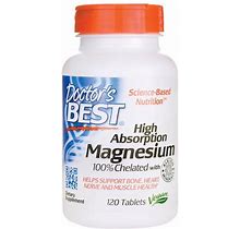 Doctor's Best High Absorption Magnesium - 100% Chelated Vitamin | 100 Mg | 120 Tabs