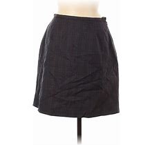 Clothing Co. Wool Skirt: Gray Plaid Bottoms - Women's Size 6