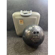AMF Classic Pro-Roll Bowling Ball 10.5 Pounds And Case Black Vintage