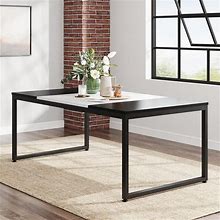 Tribesigns Modern Dining Table, 71 Inch Rectangular Kitchen Table For 6, Wood & Metal Dinner Table For Kitchen, Dining Room, Living Room (Black