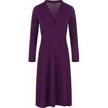 Women's Pink / Purple Long Sleeve Empire Line Knit Style Dress | Extra Large | Conquista