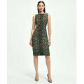 Brooks Brothers Women's Wool Blend Leopard Print Sheath Dress | Brown | Size 4