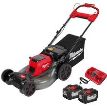 Milwaukee Battery-Powered Lawn Mower Kit: Self-Propelled, 21 in Cutting Wd, Side Discharge Location Model: 2823-22HD