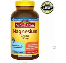 Nature Made Magnesium Citrate 250 Mg Dietary Supplement (Netcount 180 Soft Gels), 180Count