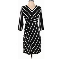 INC International Concepts Casual Dress - Sheath V-Neck 3/4 Sleeves: Black Dresses - Women's Size P Petite