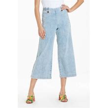 Super High Rise Cropped Wide Leg Jeans 25 / LIGHT WASH / 69% COTTON 21% BAMBOO 9% POLYESTER 1% SPANDEX