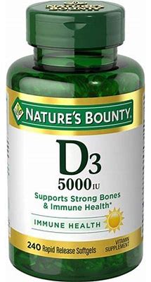 Nature's Bounty D3 Maximum Strength -- 5000 IU - 240 Softgels