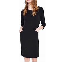 Boden Dresses | Boden Ottoman Black Ribbed Shift Day Sheath Tunic Dress - 6 | Color: Black | Size: 6