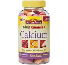 Nature Made Adult Gummies Calcium Chewable, With Vitamin D3, 80 Gummies