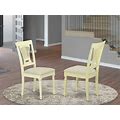 Set Of 2 Plainville Kitchen Dining Chairs With Fabric Padded Seat In Buttermilk