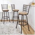 Mainstays Adjustable 24" Or 29" Swivel Barstool, Bronze Finish, Set Of 3 (Tan) - New Home | Color: Brown