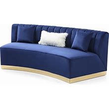 Brentwood Channel-Quilted Curved Velvet Sofa