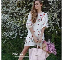 Zara Dresses | Zara Ecru Floral Embroidered Dress | Color: White | Size: S