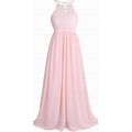 CHICTRY Kids Girls Halter Neck Chiffon Long Party Junior Wedding Evening Prom Maxi Gown Dress
