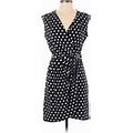MICHAEL Michael Kors Casual Dress - Wrap V Neck Sleeveless: Black Polka Dots Dresses - Women's Size P