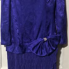 After Dark Dresses | Vtg After Dark Purple Bow Cocktail Dress Pleated | Color: Purple | Size: 10