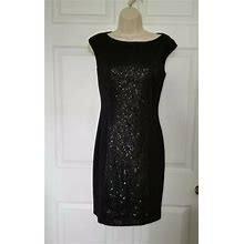 New NWT Black Sequin Sleeveless Cocktail Dress American Living 2