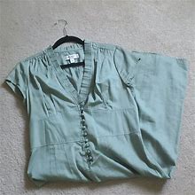 Isaac Mizrahi Dresses | Green Cotton Midi Dress | Color: Green | Size: 12