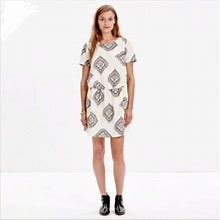 Madewell Dresses | Madewell White And Black Paisley Print Drop Waist Dress | Color: Black/White | Size: M