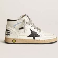 Golden Goose - Young Sky-Star In White Nappa With Black Star And Heel Tab, , Size: 28