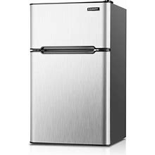 EUHOMY Mini Fridge With Freezer, 3.2 Cu.Ft Mini Refrigerator Fridge, 2 Door For Bedroom/Dorm/Office/Apartment - Food Storage Or Cooling Drinks