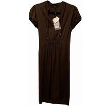 Authentic Gucci Brown Silk Sheath Knee-Length Dress. Retails $1995
