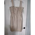 London Style Women's Shimmer Tiered Lined Dress Champagne New, Sz. 12