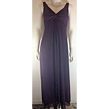 Alex Evenings Womens 4 Formal Dress Purple Ruched Twist Long Lined