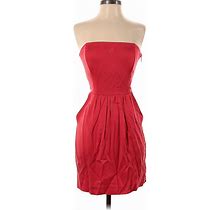 RACHEL Rachel Roy Casual Dress - Party Open Neckline Sleeveless: Red Print Dresses - Women's Size 2