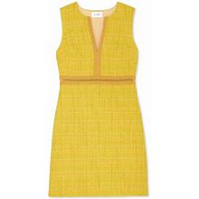 St. John Lurex Tweed Sleeveless Dress - Yellow - Mini Dresses Size 10