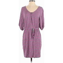 Calvin Klein Casual Dress Scoop Neck Short Sleeves: Pink Print Dresses - Women's Size 4