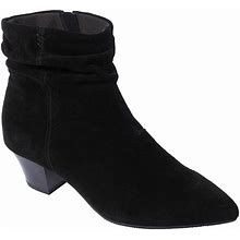 Clarks Collection Teresa Skip Suede/Leather Ankle Bootie - Black - Size 9 M-Medium