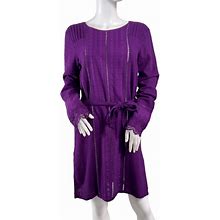 Anthropologie Dresses | Tregene Anthropologie Purple Long Sleeve Crochet Lace Long Sleeve Dress S / M | Color: Purple | Size: S