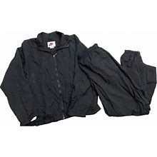 Nike Vintage Black Tracksuit Windbreaker Size XL Set Pants Full Zip Jacket 90S