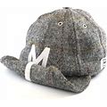 Harris Tweed Hat - Handmade 8-Panel Custom Wool Grey Check Baseball Cap For Adults With Adjustable Visor And Custom Initial, Mens Tweed Hat
