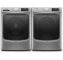 Maytag MHW6630H-MED6630H 27 Inch Wide 4.8 Cu. Ft. Washer And 27 Inch Wide 7.3 Cu. Ft. Electric Dryer Laundry Pair Metallic Slate Laundry Appliances