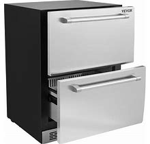 VEVOR Undercounter Refrigerator, 24 Inch Outdoor Beverage Fridge Built-In, 5.12 Cu.Ft Stainless Steel Refrigerators For Patio Home Bar Outdoor