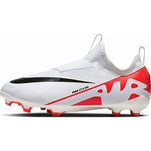 Nike Jr. Mercurial Vapor 15 Academy Little/Big Kids' Multi-Ground Low-Top Soccer Cleats (DJ5617-600, Bright Crimson/Black/White)