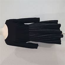 Loft Dresses | Nwt Ann Taylor Loft Black Knit Dress Large Petite | Color: Black/White | Size: Lp