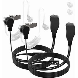 Walkie Talkie Earpiece With Mic, 2 Pin Air Acoustic Tube Surveillance Headset, Hands-Free Two Way Radio Earpiece With PTT/VOX, Spy Security Earpiece