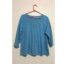 St. Johns Bay Womens Blue Shirt Size XL EUC!!!