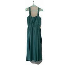 Ursula Of Switzerland Green Chiffon Dress Women 8 Made In Usa Long
