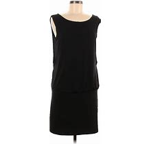Nicole By Nicole Miller Casual Dress - Dropwaist Crew Neck Sleeveless: Black Solid Dresses - Women's Size Medium