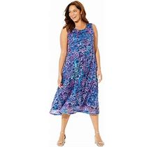 Catherines Women's Plus Size Printed Lace Dress