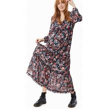 INGRID & ISABEL Tie Front Tiered Maxi Dress Paisley
