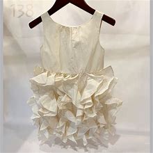 Crewcuts Dresses | Crewcuts White Silk Petal Dress - Size 3 | Color: White | Size: 3Tg
